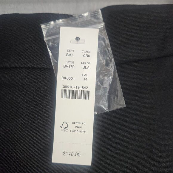 NEW J.Crew Essential Straight Wool Blnd Dress Pants Black Sz 14 Pleated Trousers - Picture 4 of 12